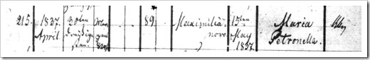 WOJAHN, Maria 9413 - 1837 Baptism Register (Page 1)